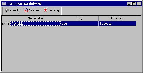 Utworzenie listy osób odpowiedzialnych Przygotowanie programu do pracy 41 W panelu Osoby odpowiedzialne ustawień programu definiowana jest tabela zawierająca listę osób odpowiedzialnych za konkretne