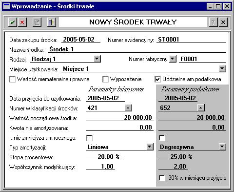 54 Środki Trwałe forte 5.41 W celu rozpoczęcia szybkiego wprowadzania środków trwałych należy w górnej części okna Środki trwałe wybrać przycisk polecenia.