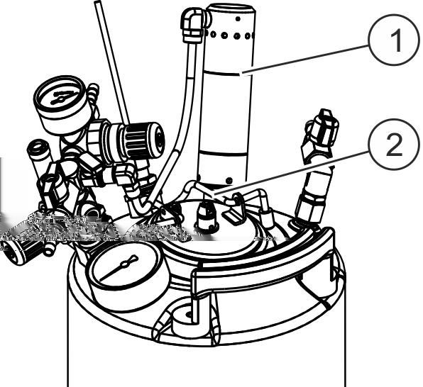 Instrukcja obsługi T-Dok-317-PL-Rev.3 Napełnianie Rys. 8: Napełnianie 8. Napełnić zbiornik ciśnieniowy materiału.