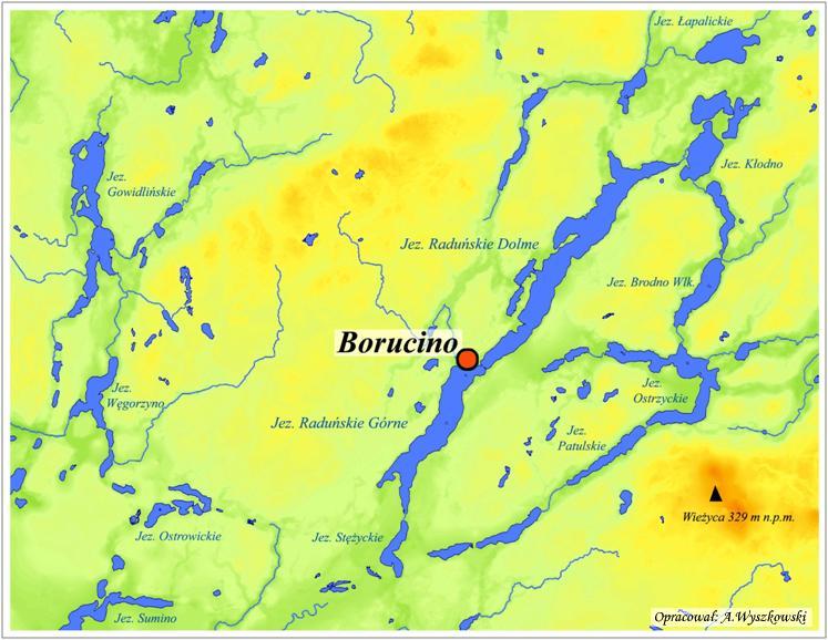 Lokalizacja stacji meteorologicznej UG w Borucinie BORUCINO szerokość geogr.