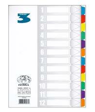 indeks, mix kolorów KF00163 Nowość 25 Przekładki Q-CONNECT Mylar, karton, A4, 225x297mm, 1-20, 20 kart, lam.
