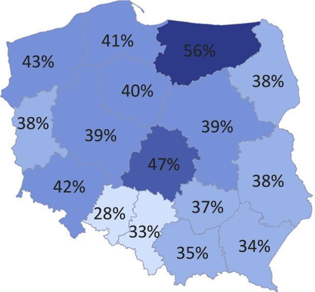 10-stopniowej skali, gdzie 1 oznacza bardzo zła, a 10 bardzo dobra ) w całym sektorze ocena ta wynosi 6,88. Mapa nr 5.