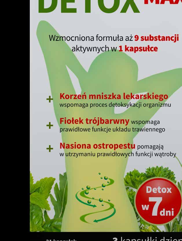 SLIM LINE DETOX MAX Detox Max wspomaga proces detoksykacji organizmu oraz prawidłowe funkcjonowanie układu trawiennego.