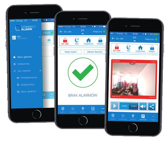 do PCLINK 2) Aplikacja Connect Alarm Wkrótce dostępna do pobrania w App Store oraz Google Play Sterowanie