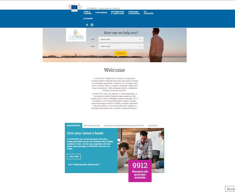 PORTAL EURAXESS EURAXESS jest platformą wymiany informacji i nawiązywania współpracy dla naukowców, przedsiębiorców, uczelni i firm; mnóstwo informacji, EURAXESS obejmuje