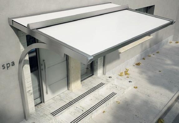 Z wysięgiem do 4 metrów stanowi idealne rozwiązanie nad wejściem jako wysuwany dach, gdzie