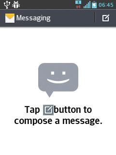 Threaded box Unread messages (SMS, MMS) are located on the top.