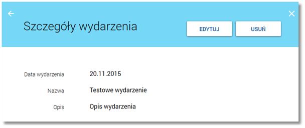 2. Wydarzenia związane z datami realizacji dyspozycji: Data wydarzenia, pierwsza linia z tytułu płatności, pierwsza