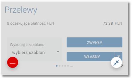 4. Interfejs użytkownika Domyślnie widżety mają rozmiar standardowy, dopiero po przeciągnięciu na edytowany pulpit istnieje możliwość rozszerzenia jego rozmiaru.