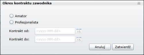 jak na Rys 5a, gdzie można podać numer z jakim zawodnik zawsze występuje na boisku. Rys 5a UWAGA!!! Numer ten będzie NA STAŁE przypisany do zawodnika w trakcie wpisywania go do składu meczowego!