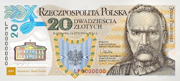 Na stronie przedniej banknotu umieszczono wizerunek Marszałka Józefa Piłsudskiego, Orła w koronie raz Pałac Belwederski. Rycina 16.