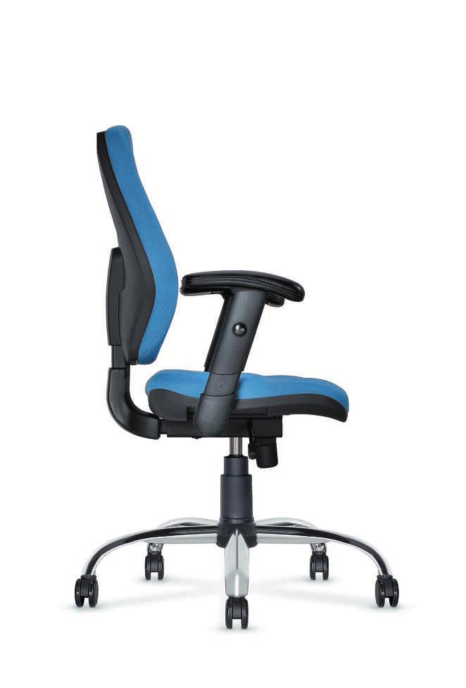 Specially profiled back supports the most sensitive parts of the spine and makes sure that you assume the correct working position. Window characteristically upholstered back.