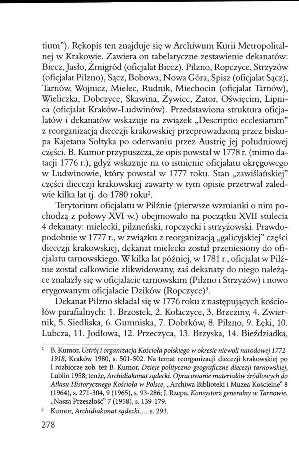 tium"). Rękopis ten znajduje się w Archiwum Kurii Metropolitalnej w Krako~e.