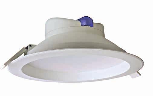 ECOEYE 25 W IP44 / ECOEYE 40 W IP44 Oprawa techniczna typu downlight do zabudowy w sufitach podwieszanych, wykonana z aluminium w kolorze biały mat.