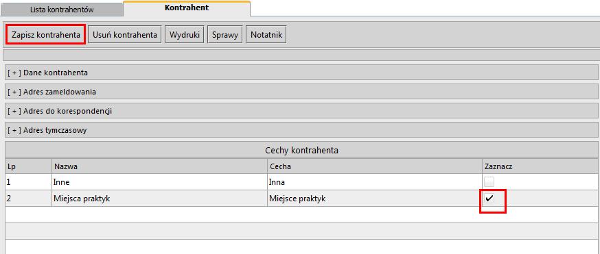 praktyk Klikamy przycisk [Nowa] Na zakładce Praktyka