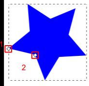 tryb rysowania wielokątów foremnych; 2. tryb rysowania gwiazdek; 3. określa liczbę wierzchołków wielokąta foremnego lub liczbę ramion gwiazdy; 4. określa współczynnik proporcji ramion gwiazdy; 5.