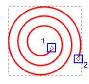 Narzędzie do tworzenia spirali Archimedesa F9 Kolejnym prymitywem możliwym do utworzenia w Inkscap-ie jest spirala Archimedesa.
