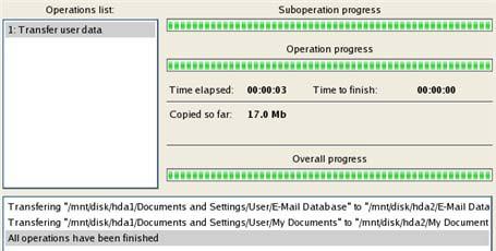 pomocą standardowego przycisku przeglądania [...]. 10. Na stronie Transfer Summary sprawdź wszystkie parametry operacji. Kliknij przycisk Next, aby wykonać operacje. 11.