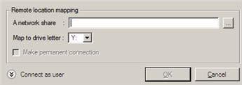 udział sieciowy lub ręcznie podaj do niego ścieżkę; Określ literę z listy dostępnych liter dysku; Kliknij w oknie dialogowym przycisk Connect as user, aby podać nazwę użytkownika oraz hasło