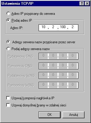 Rys. 37.Okno ustawień dla TCP/IP.