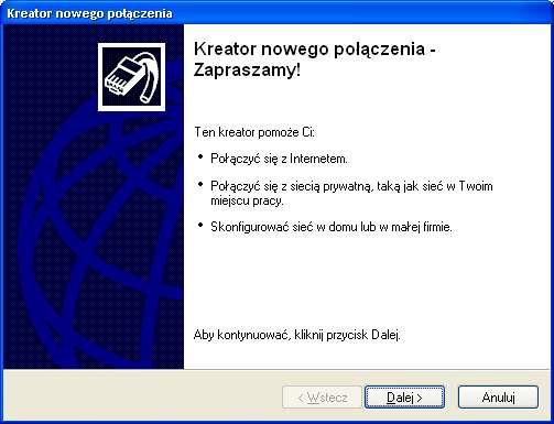 Otwieramy okno Połączenia sieciowe widoczne na Rys.1. Rys. 1. Okno Połączeń sieciowych.