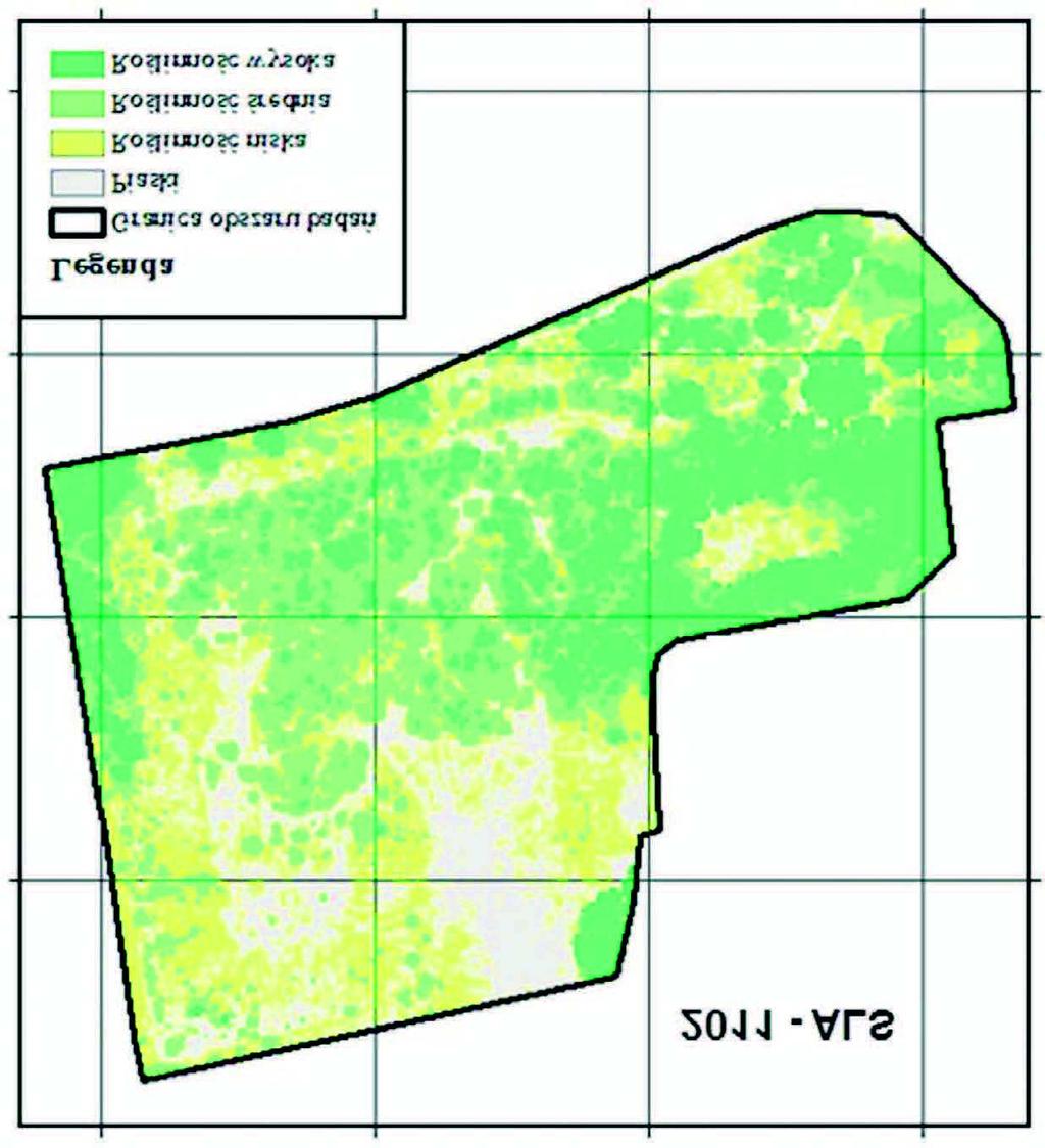 128 f) 2011 ALS Legenda Granica obszaru badań Piaski Roślinność niska Roślinność średnia
