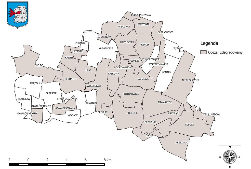 Lokalny Program Rewitalizacji dla Gminy Wodzisław na lata 2016 2025 aktualizacja Mapa 1