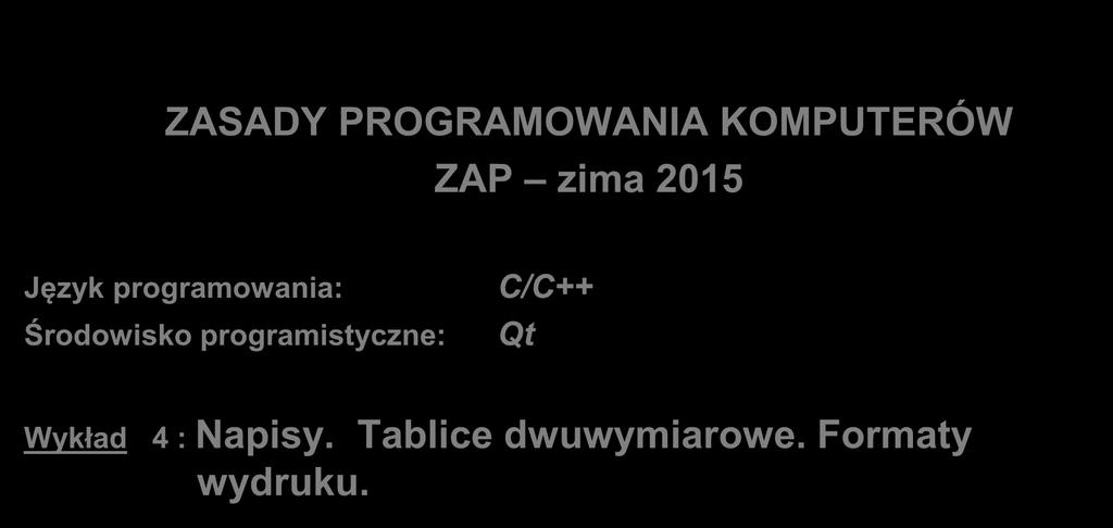 Środowisko programistyczne: C/C++