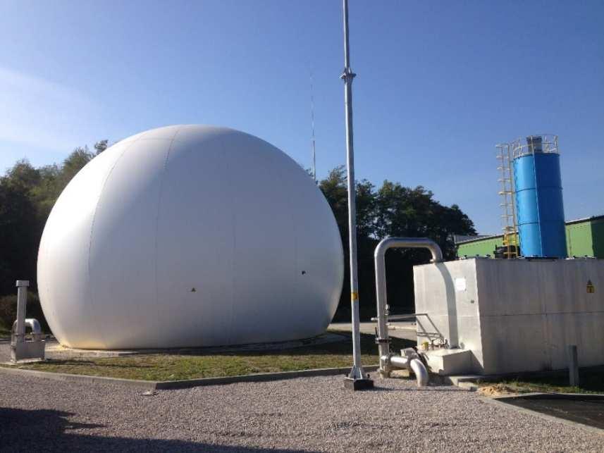 Magazyn biogazu Magazyn biogazu + generator o mocy 600 kw (swobodnie może obracać energią