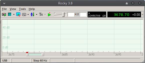 Fotografia 7. Główne okno programu Rocky (widok analizatora widma spektrogramu) Fotografia 9. Program Rocky zakładka ustawień audio Fotografia 11.