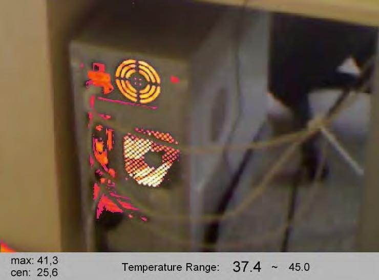 shown on the bottom bar, is displayed as thermal image, and the remaining part of the image, with temperatures out of this range, is displayed as a visible image.