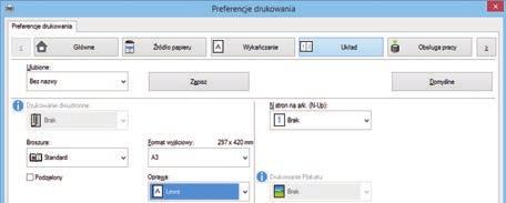 Przydatne wskazówki Wyjście Orientacja oryginałów Wynik wydruku Podajnik papieru Typ podajnika Strona drukowania Ustawienie sterownika Drukowanie obustronne i N-w 1 (2 w 1)