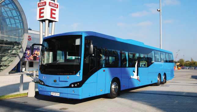 Piętnastometrowego Eurolidera 15LE opracowano specjalnie pod kątem wymagań rynku szwedzkiego Niskowejściowy midibus Autosan Eurolider 9LE autobusów miejskich z niskim przebiegiem podłogi na całej