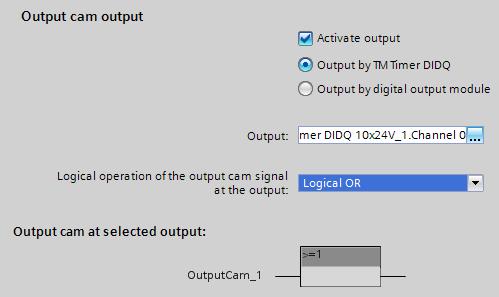 Przede wszystkim określamy typ wyjścia (Output cam type) może być to wyjście w pełni zależne od pozycji (Distance output cam załączenie oraz wyłączenie wyjścia w konkretnym punkcie przypisanej osi)