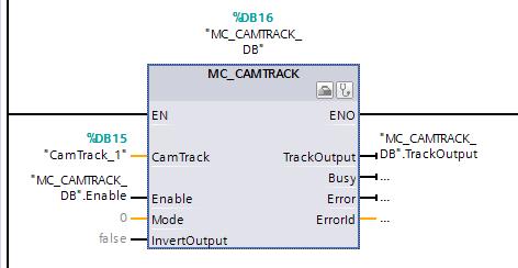 Wejścia pomiarowe wyjścia krzywkowe Programowanie w TIA Portal Tor krzywkowy Cam Track Punkty załączeń oraz wyłączeń (maksymalnie 32 krzywki) definiujemy przez wprowadzenie pozycji startowej oraz