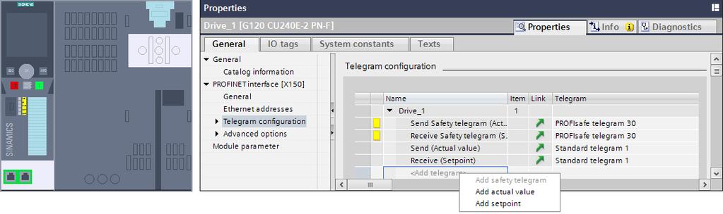 Konfiguracja F-PLC w TIA Portal Bezpieczeństwo w układach Motion Control Konfiguracja w TIA Portal Startdrive PROFIsafe telegram 30 Telegram 30 fail-safe składa się z 6 bajtów
