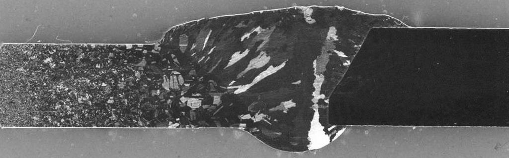 g) microstructure of transition zone from HAZ to base material a) b) c) d) e)