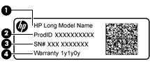 Etykieta serwisowa zawiera ważne informacje dotyczące identyfikacji komputera. Dział pomocy technicznej może poprosić o podanie numeru seryjnego, a także numeru produktu czy też numeru modelu.
