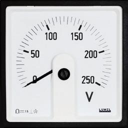 96x96 mm in all measuring ranges ZAKRESY POMIAROWE BEZPOŚREDNIE: prądu: 100 ma...10 A (40...40,5...71,5... 10 000 Hz) napięcia: 6 V...600 V (40...40,5...71,5... 10 000 Hz) MEASURING RANGES (DIRECT): current: 100 ma.