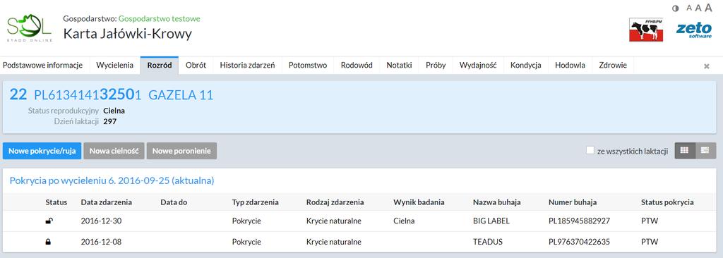 Zapisane zdarzenie może być anulowane (odwołane). Anulowanie zdarzenia powoduje, że nie będzie ono uwzględniane ani w Karcie zwierzęcia, ani w żadnych wykazach, które tego zwierzęcia dotyczą.