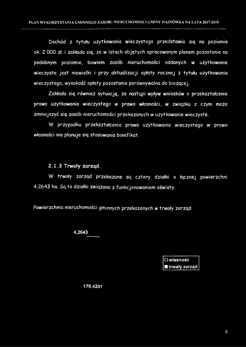 niewielki i przy aktualizacji opłaty rocznej z tytułu użytkowania wieczystego, wysokość opłaty pozostanie porównywalna do bieżącej.