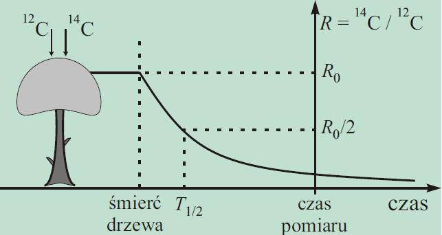 Datowanie radioaktywne Do górnych warstw atmosfery docierają z kosmosu cząstki tzw. promieniowania kosmicznego.