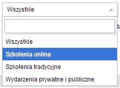 Najważniejsze obszary głównego widoku Aby zmienić rodzaj wyświetlanych zdarzeń w kalendarzu należy wybrać z