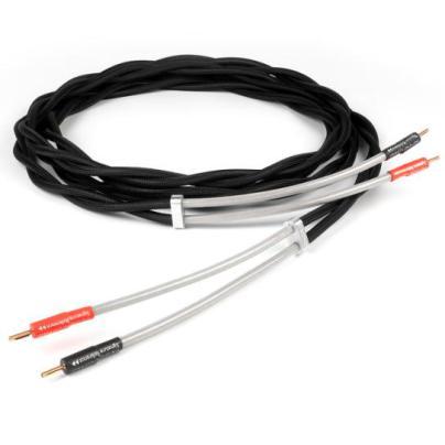 Biały z czerwoną linią- plus, biały z czarną linią minus. Przewodniki w dielektryku PVC minimalizującym szumy mechaniczne.