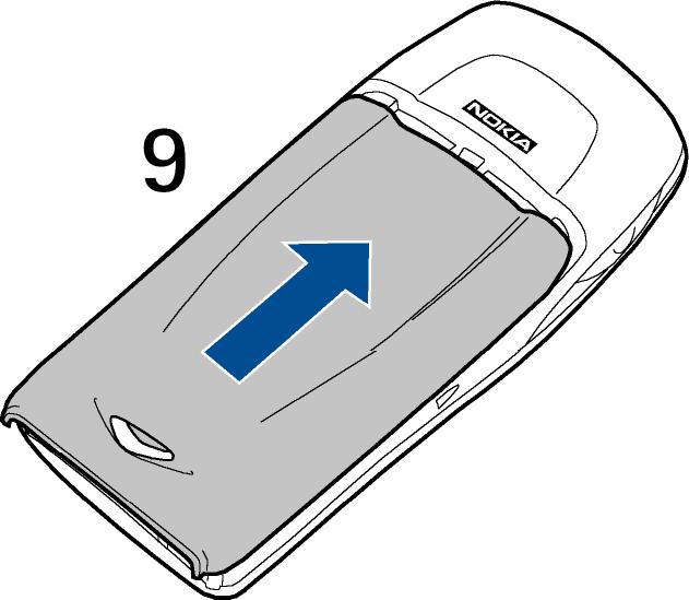 6. Wsuñ tyln± obudowê na swoje miejsce (9). Pierwsze kroki adowanie baterii 1. Pod³±cz przewód ³adowarki do gniazda na spodzie telefonu. 2. Pod³±cz ³adowarkê do gniazda sieciowego pr±du przemiennego.