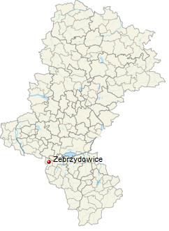 Rysunek 1 Położenie Zebrzydowic na mapie województwa śląskiego