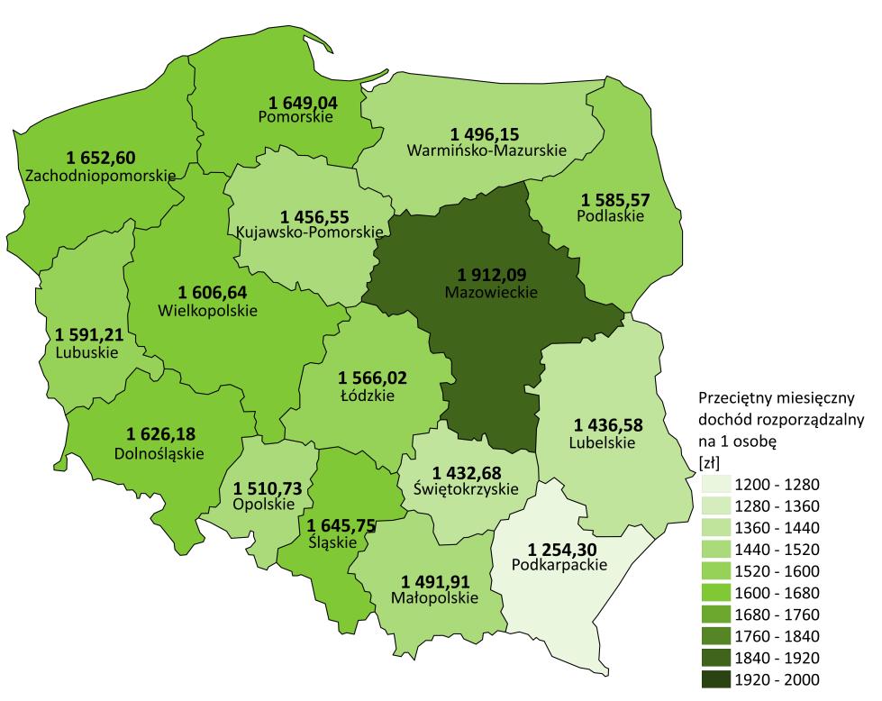 Jakość życia Zachodniopomorskie jest regionem o stosunkowo wysokim poziomie zróżnicowań w zakresie zamożności mieszkańców.