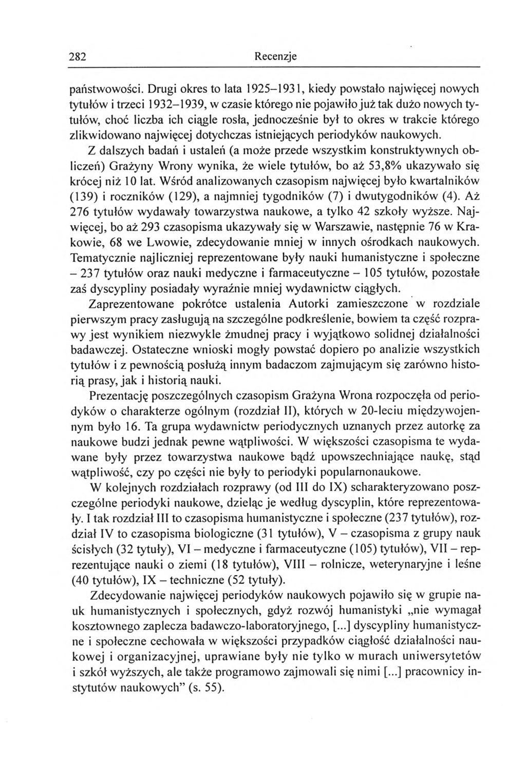 282 Recenzje państwowości.