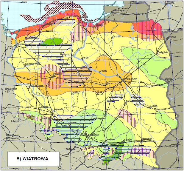 5.1.1. Energia wiatru Potencjalne możliwości wykorzystania energii wiatru, z podziałem na strefy energetyczne kraju pokazano na rysunku 5.2.