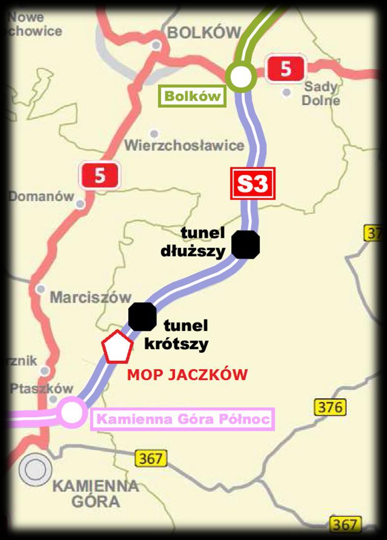 ZADANIE III S3 Bolków granica państwa od węzła Bolków (bez węzła) do węzła Kamienna Góra Północ (bez węzła) W ramach Zadania III założono wykonanie m.in.